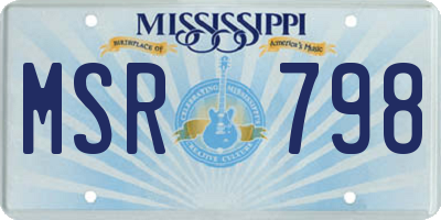 MS license plate MSR798