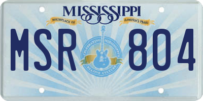 MS license plate MSR804