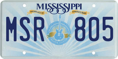 MS license plate MSR805