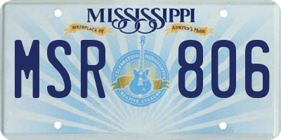 MS license plate MSR806