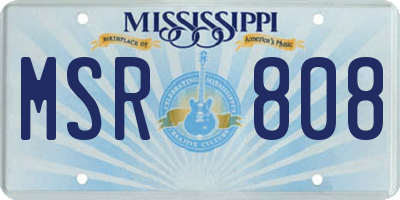 MS license plate MSR808