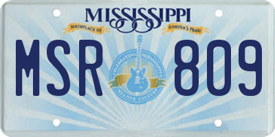 MS license plate MSR809
