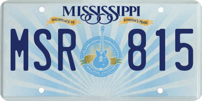 MS license plate MSR815