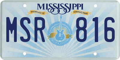 MS license plate MSR816