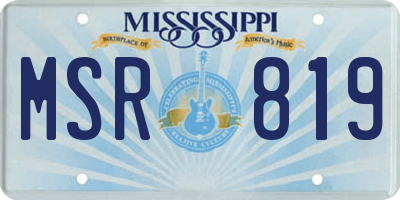 MS license plate MSR819