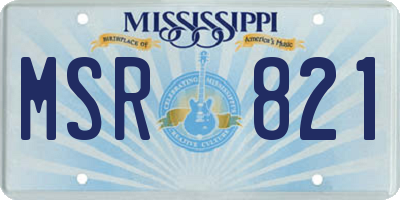 MS license plate MSR821