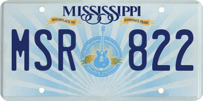 MS license plate MSR822