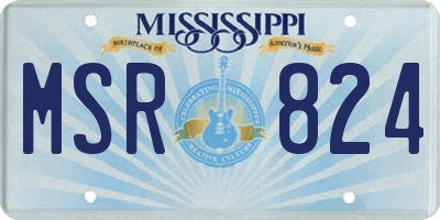 MS license plate MSR824