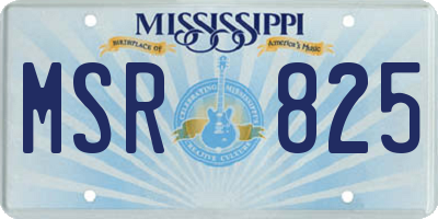 MS license plate MSR825