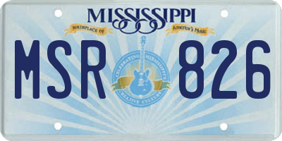 MS license plate MSR826