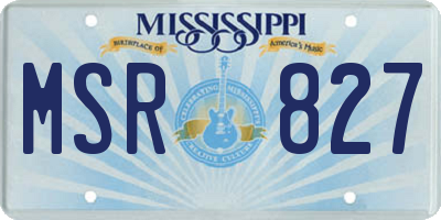 MS license plate MSR827