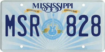 MS license plate MSR828