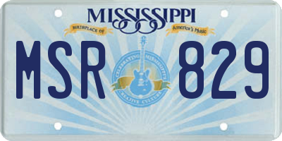 MS license plate MSR829