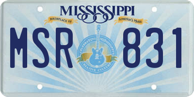 MS license plate MSR831