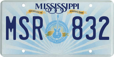 MS license plate MSR832