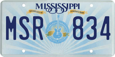 MS license plate MSR834