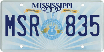 MS license plate MSR835