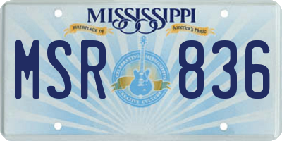 MS license plate MSR836