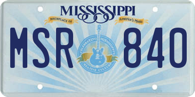 MS license plate MSR840
