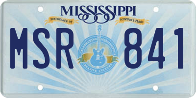 MS license plate MSR841