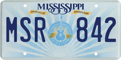 MS license plate MSR842