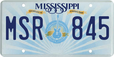 MS license plate MSR845