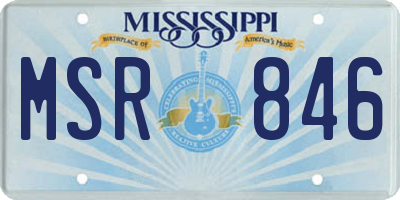 MS license plate MSR846