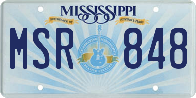 MS license plate MSR848
