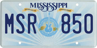 MS license plate MSR850
