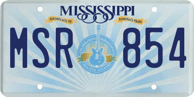 MS license plate MSR854