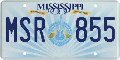 MS license plate MSR855