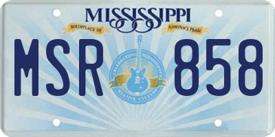 MS license plate MSR858
