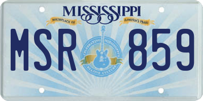 MS license plate MSR859