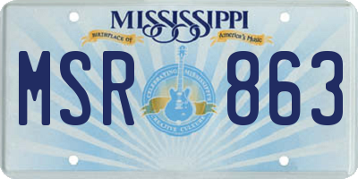 MS license plate MSR863