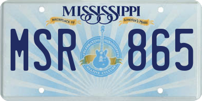 MS license plate MSR865