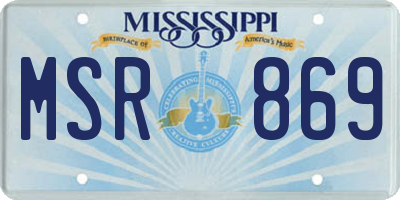 MS license plate MSR869