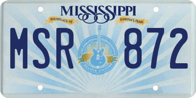 MS license plate MSR872