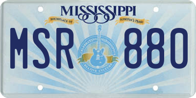 MS license plate MSR880
