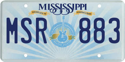 MS license plate MSR883