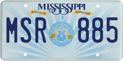 MS license plate MSR885