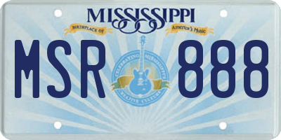 MS license plate MSR888