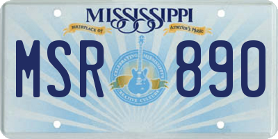 MS license plate MSR890