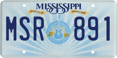 MS license plate MSR891