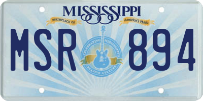 MS license plate MSR894