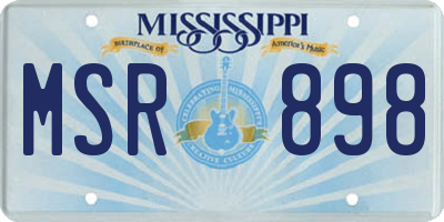 MS license plate MSR898