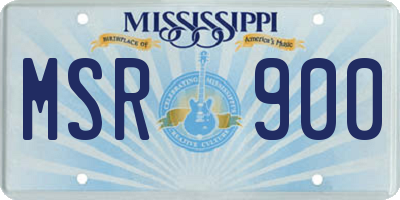 MS license plate MSR900