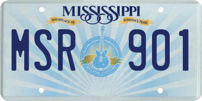 MS license plate MSR901