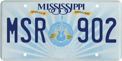 MS license plate MSR902