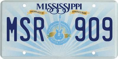 MS license plate MSR909