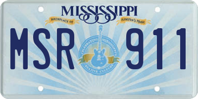 MS license plate MSR911
